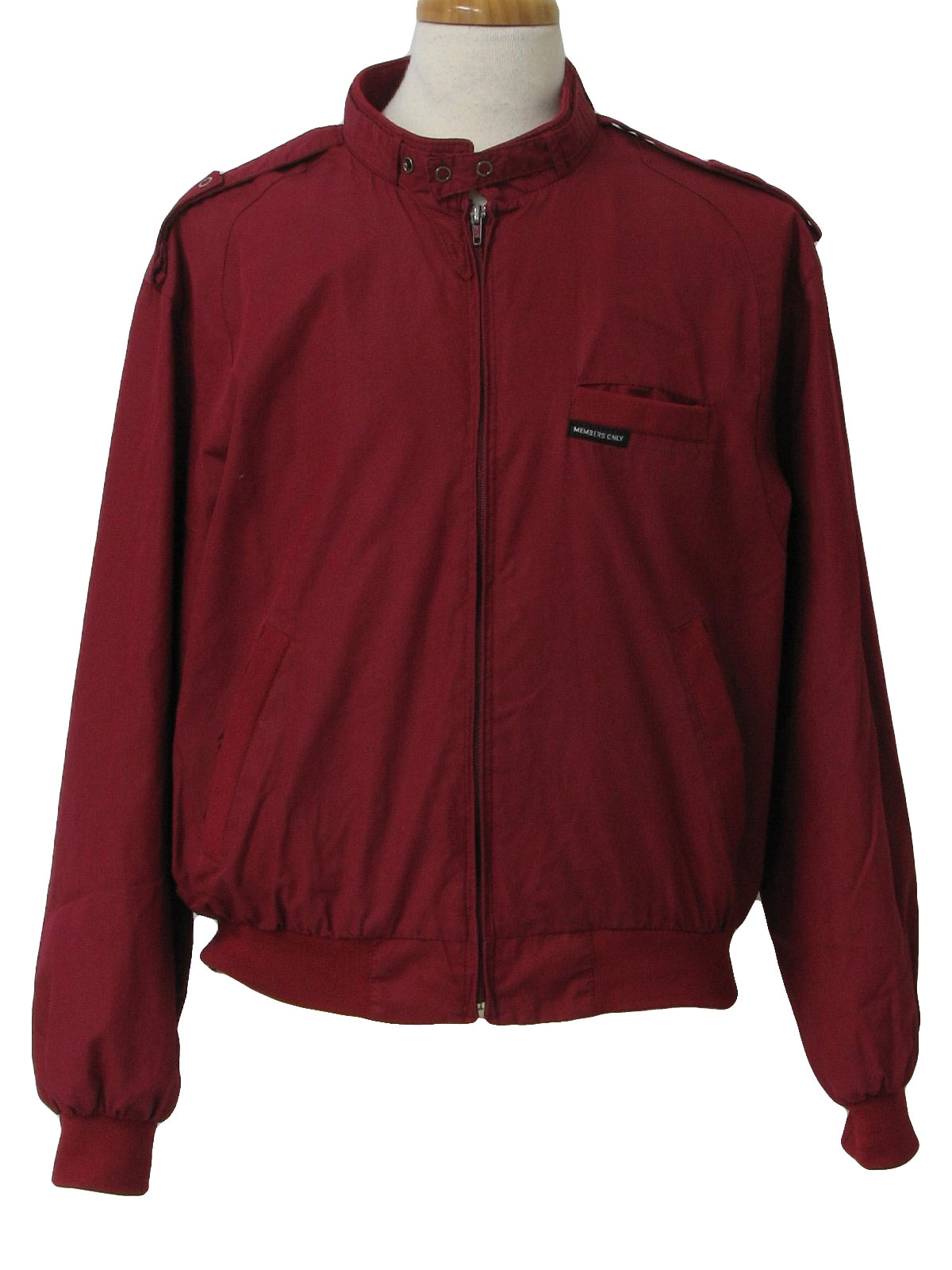 80s Retro Jacket: 80s -Members Only- Mens dark red polyester cotton ...