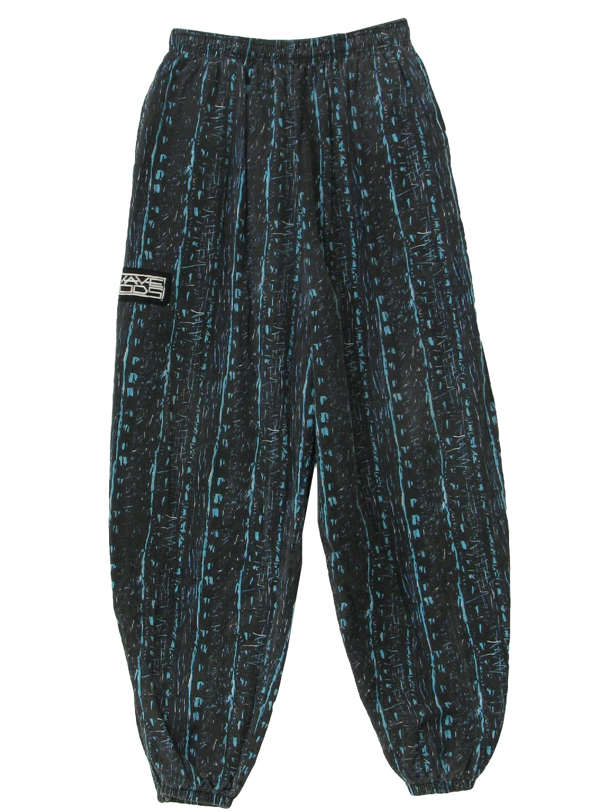 Eighties Vintage Pants: 80s -Wave Gods- Unisex black, turquoise, cobalt ...