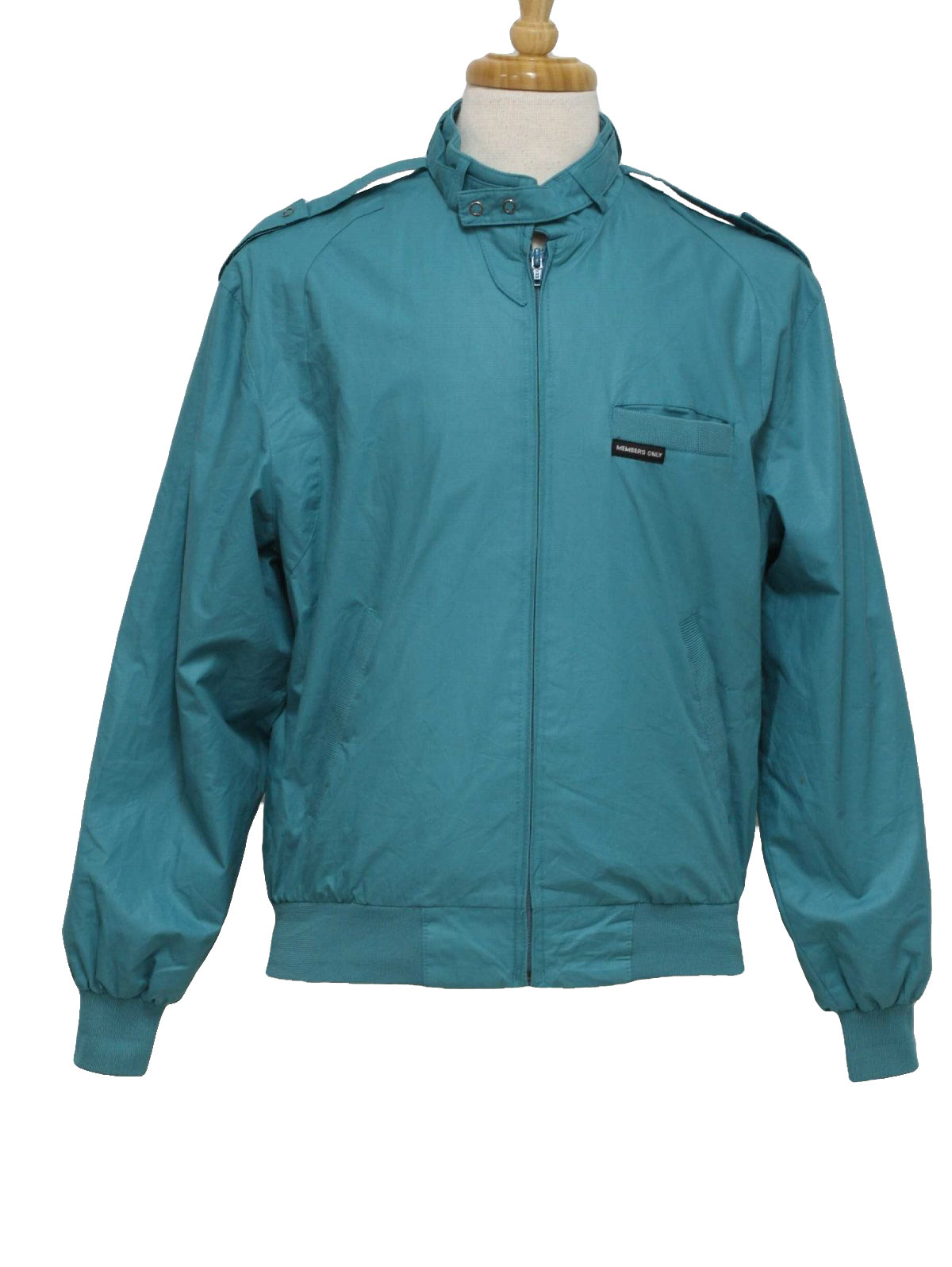 Vintage 1980's Jacket: 80s -Members Only- Mens aquatic blue/green ...