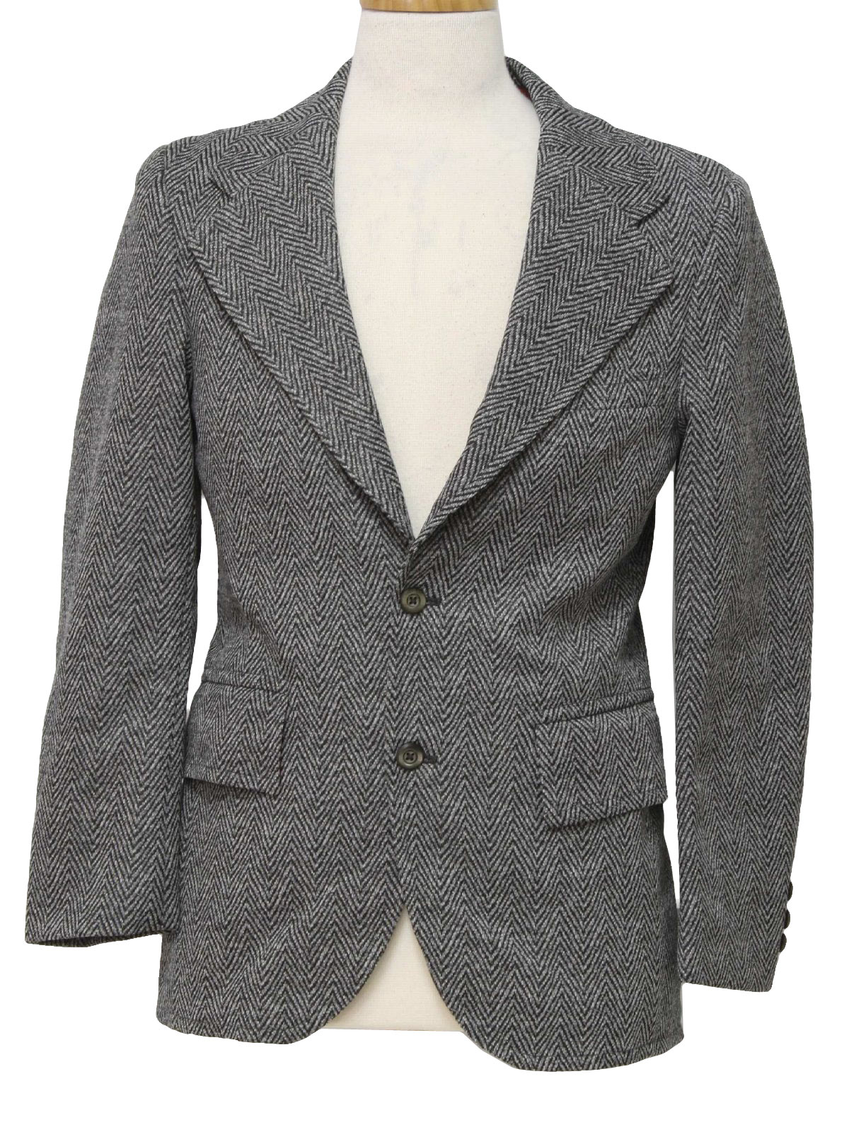 Derby Seventies Vintage Jacket: 70s -Derby- Mens shaded grey, off white ...