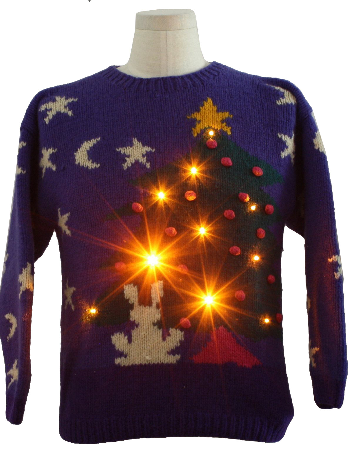 1980's Lightup Ugly Christmas Sweater: 80s authentic vintage -Brass ...