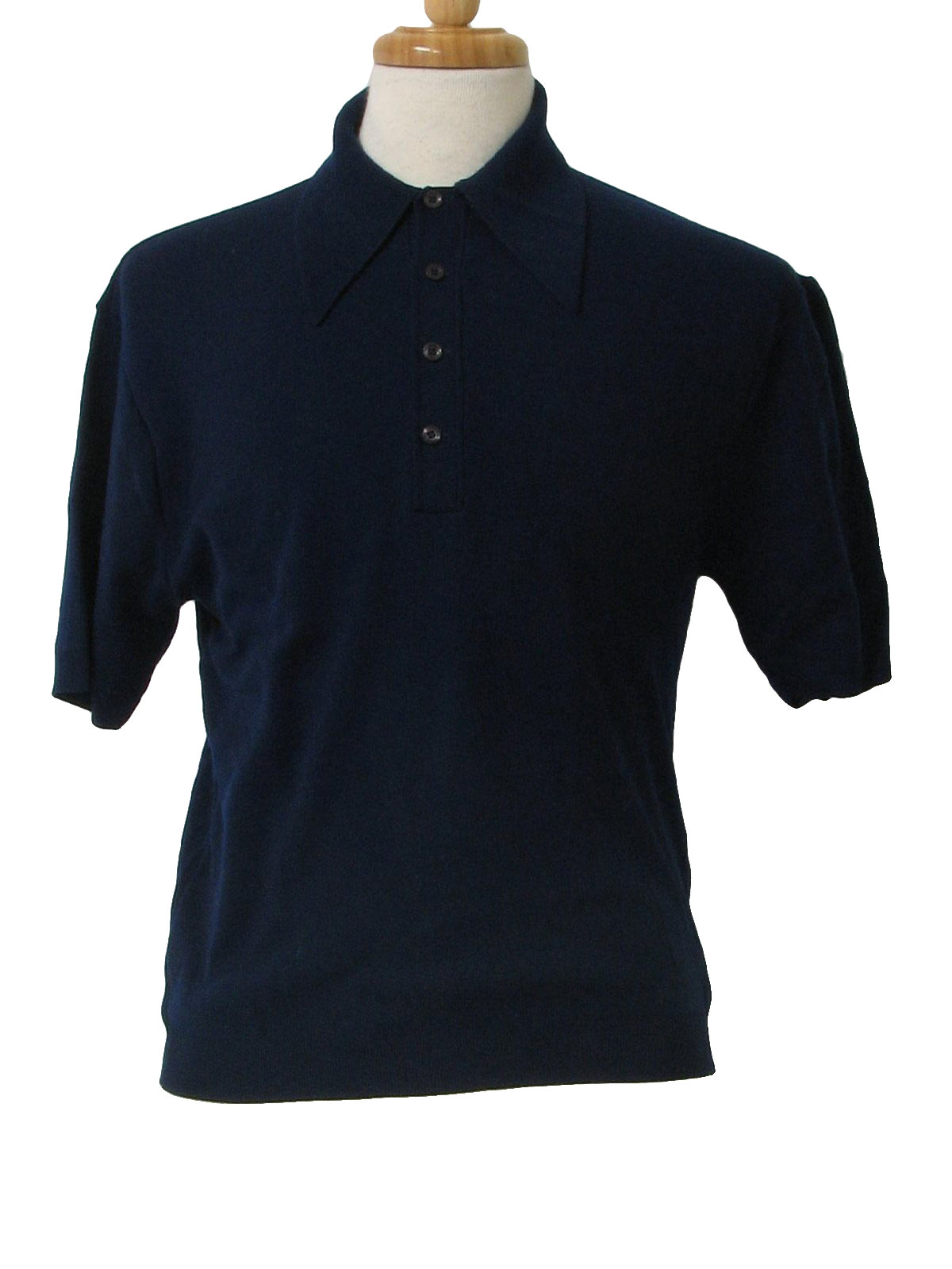 no label 70's Vintage Shirt: 70s -no label- Mens midnight blue nylon ...