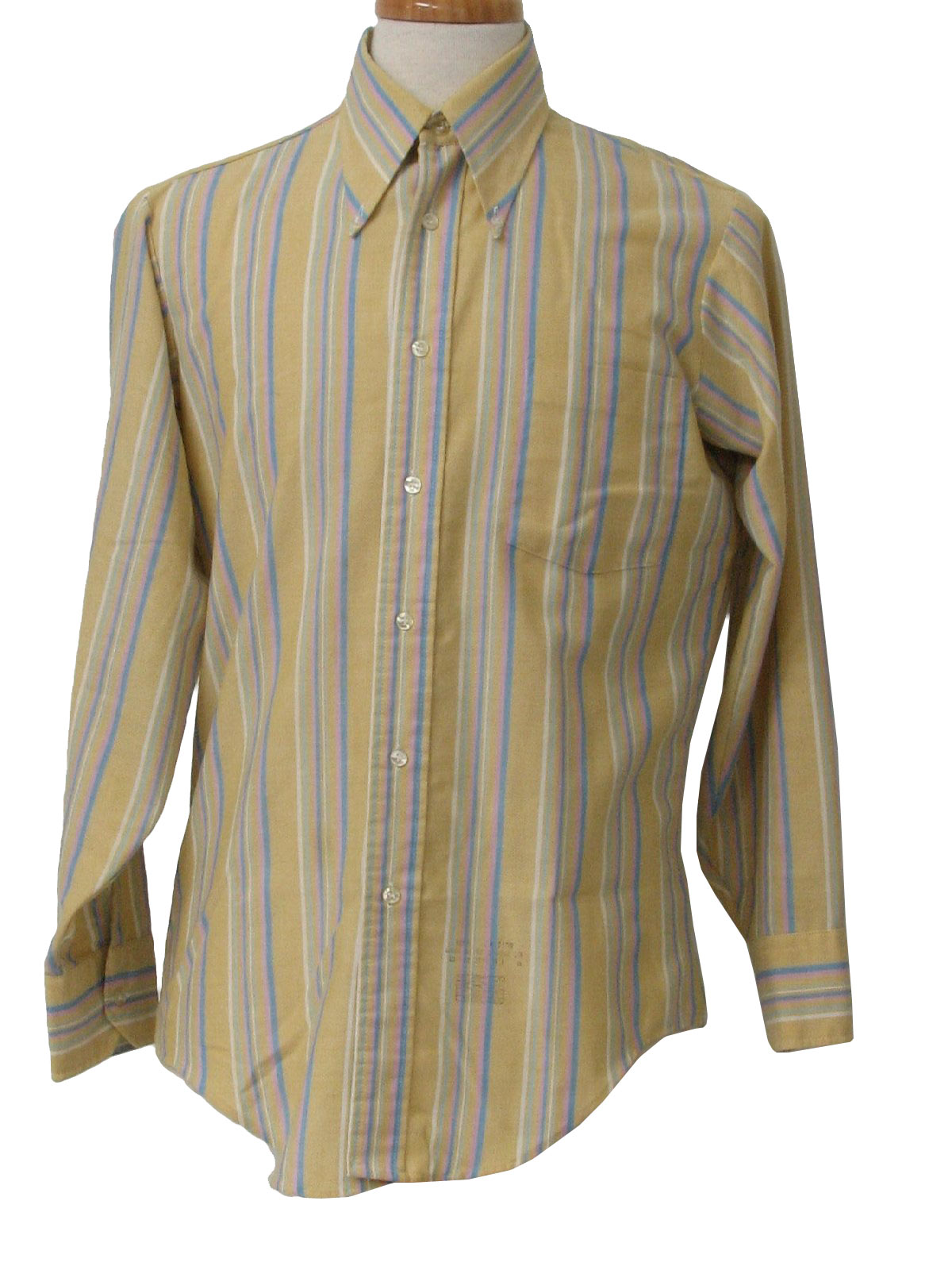 Retro 1970's Shirt (Manhattan) : 70s -Manhattan- Mens yellow, blue ...