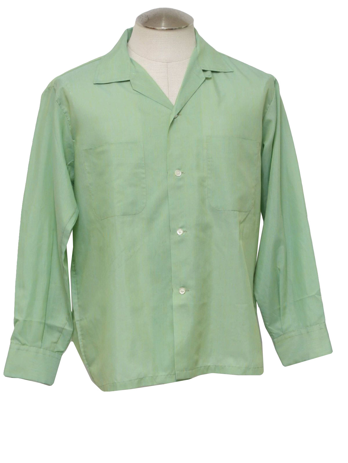 Retro 60s Shirt (JC Penny) : 60s -JC Penny- Mens light green longsleeve ...