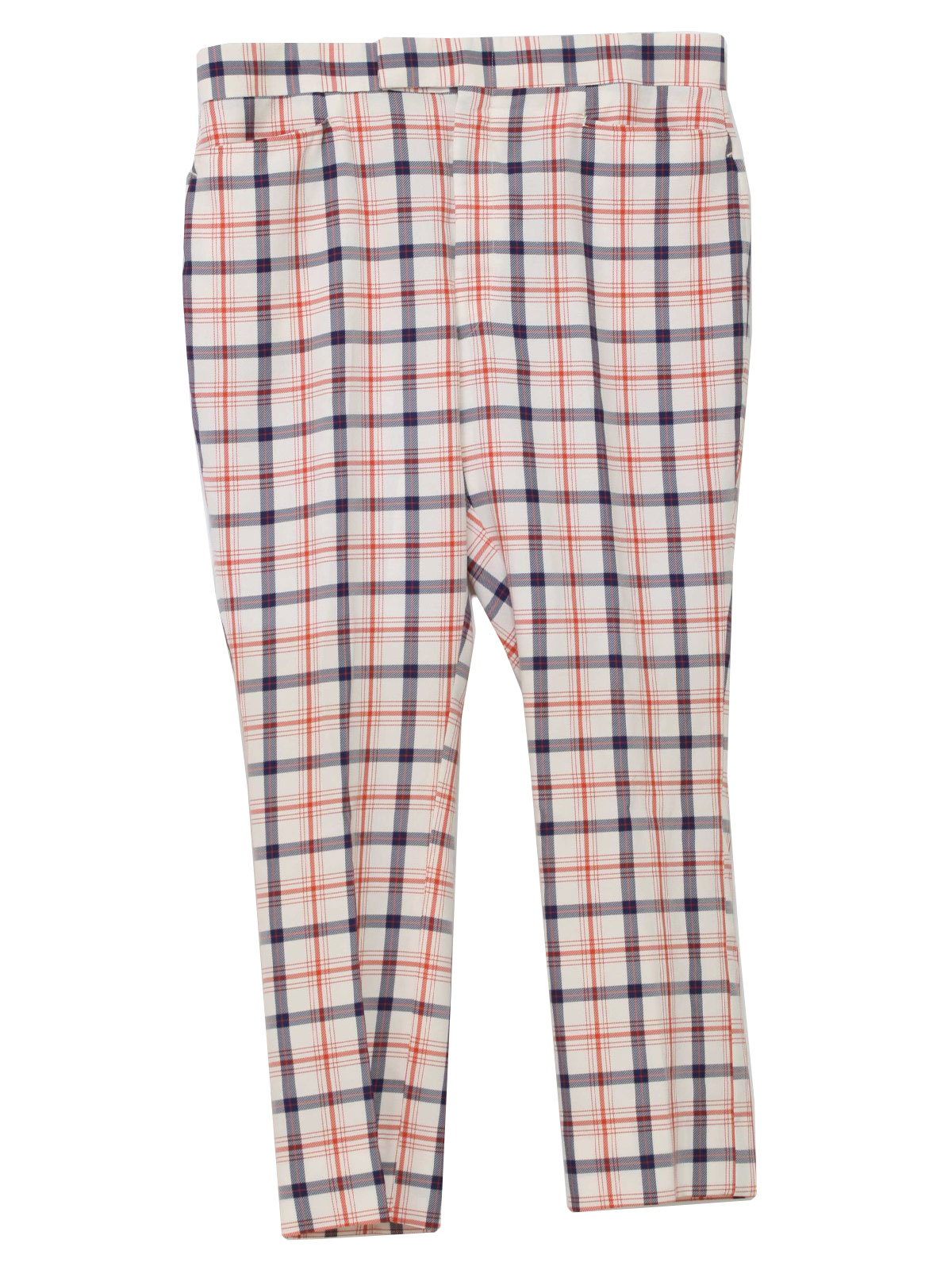 red white and blue plaid pants
