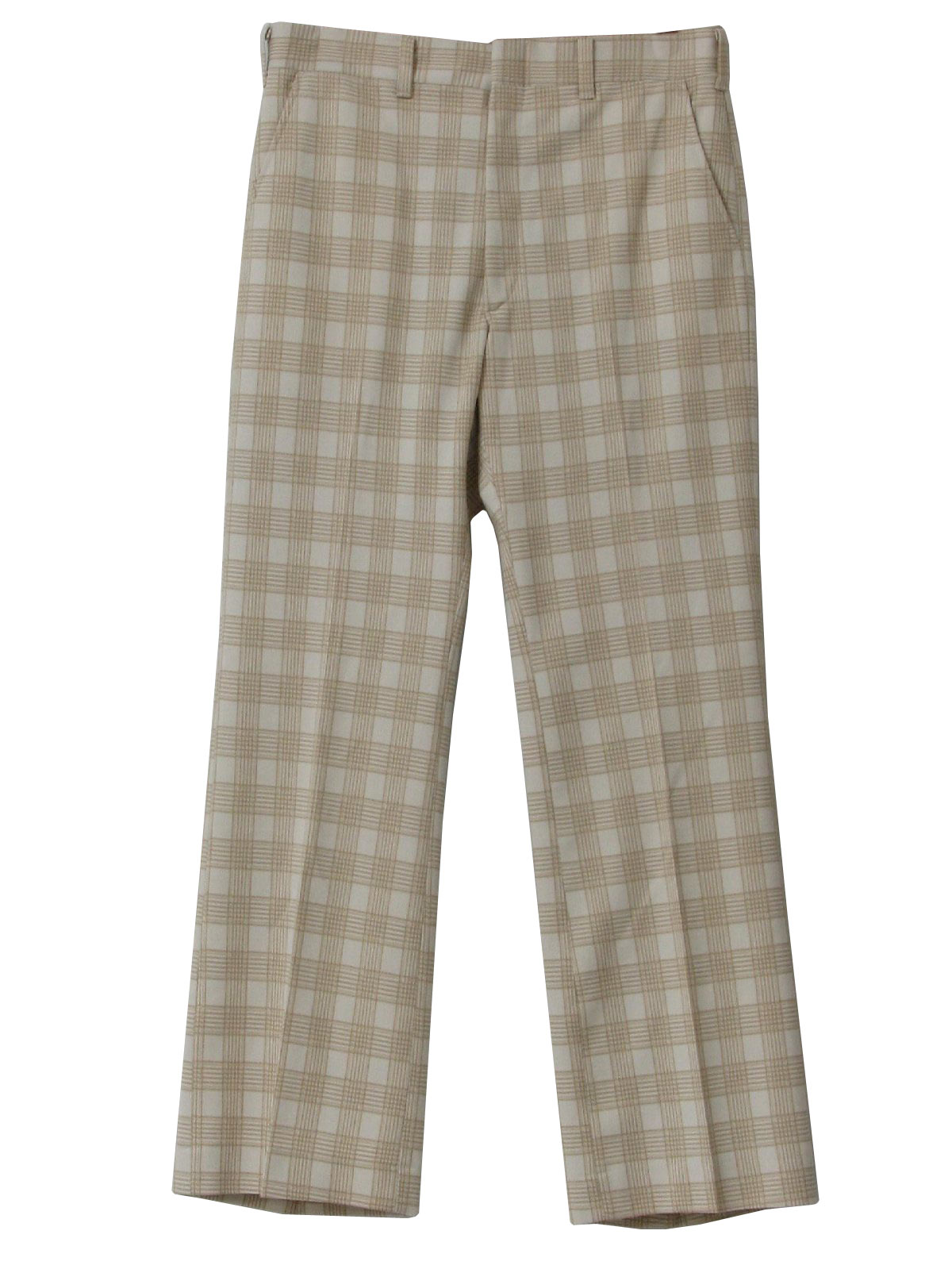 Retro 70s Pants (Haggar) : 70s -Haggar- Mens off white and tan plaid ...