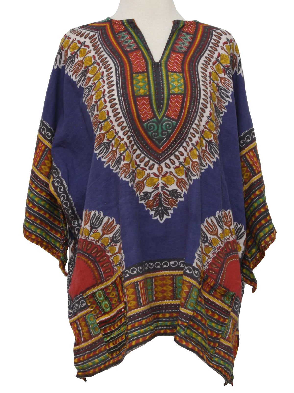 1970s Classic Dashiki Shirt: 70s -Classic- Unisex blue, red, green ...