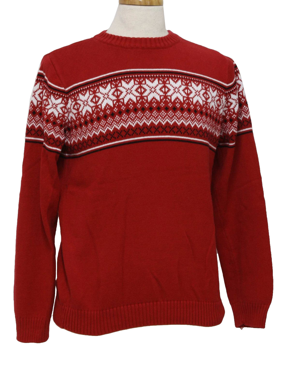 Vintage Class Club 1990s Sweater: 90s -Class Club- Mens red, white and ...