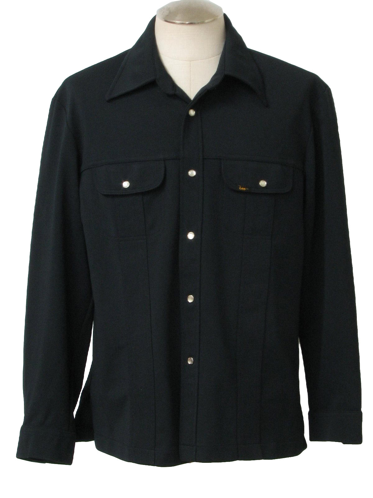 lee 70's Vintage Jacket: 70s -lee- Mens dark blue polyester tight rib ...