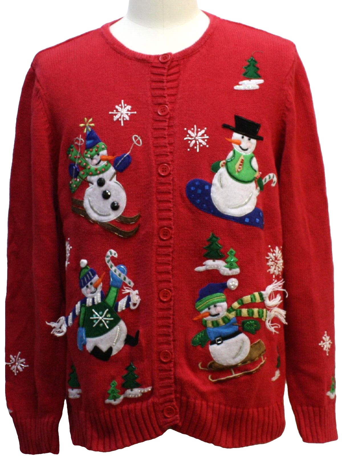 Ugly Christmas Sweater: -Tiara International- Unisex Red background ...