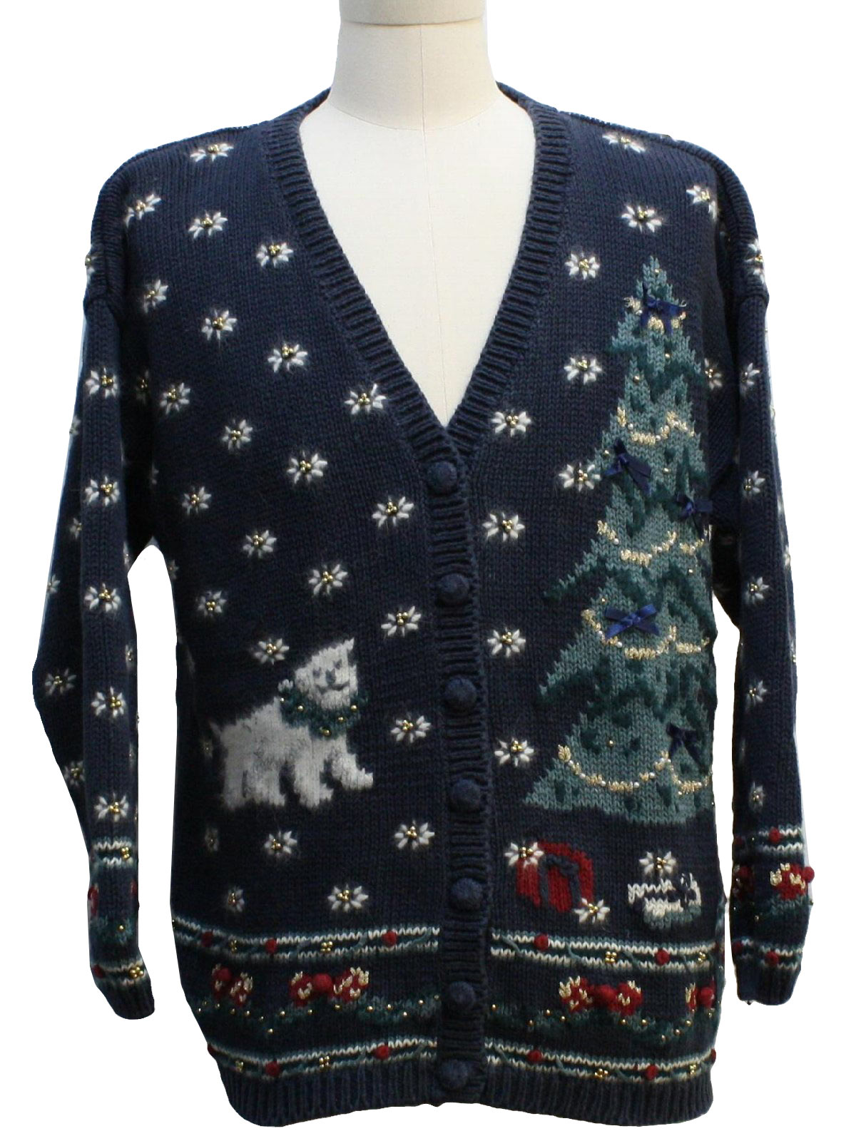 Ugly Christmas Cardigan Sweater: -Christopher and Banks- Unisex Blue ...