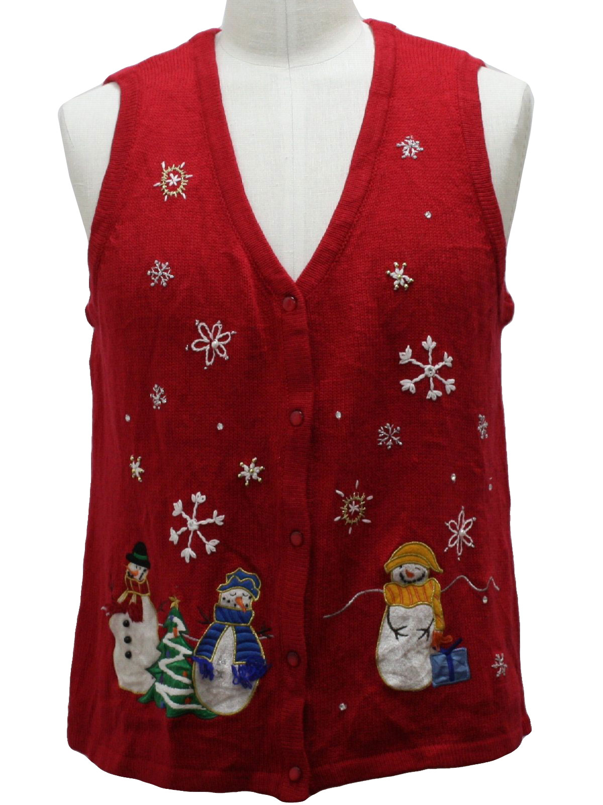 Ugly Christmas Sweater Vest: -Pinecone- Unisex red background acrylic ...