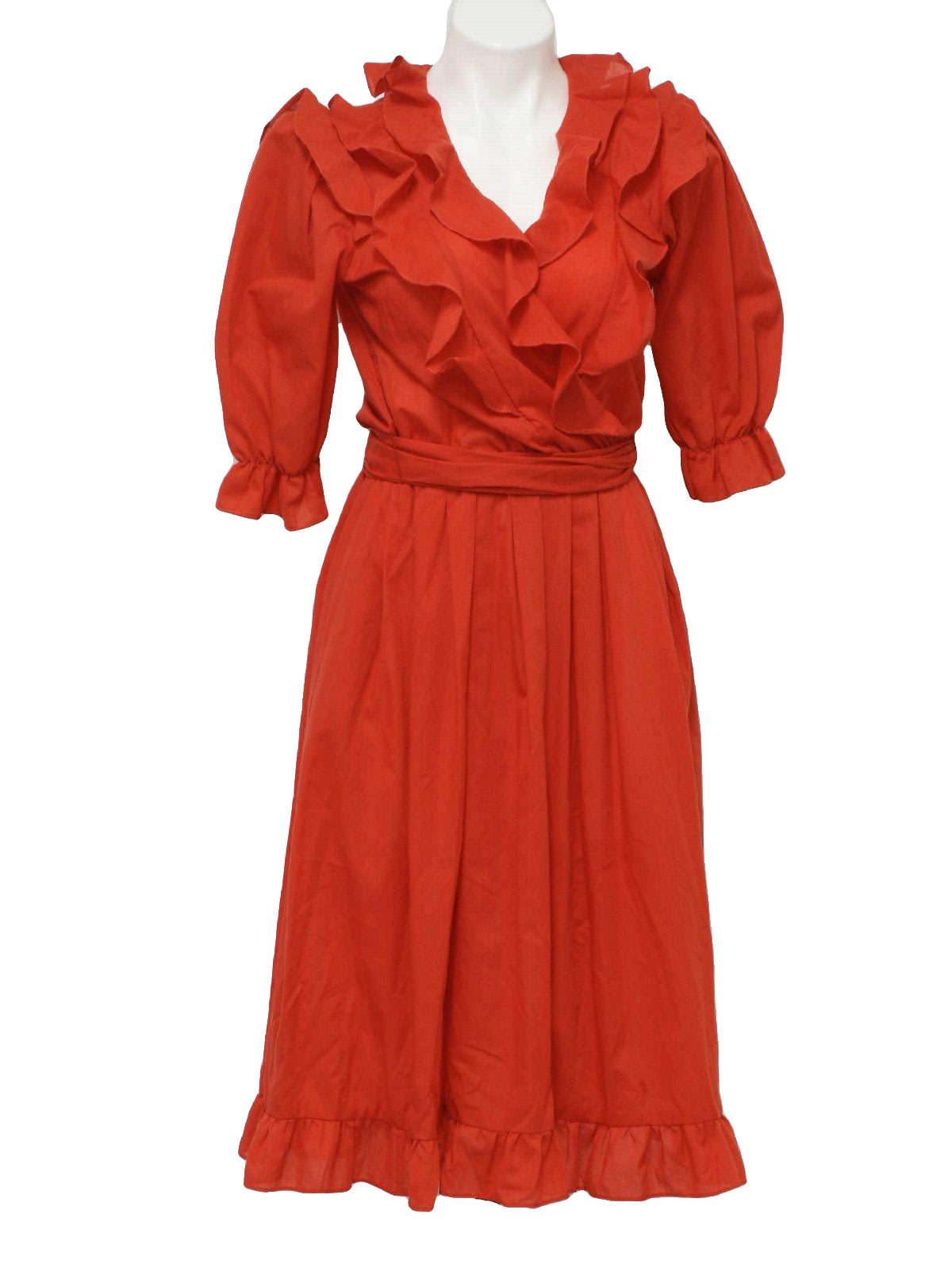 Retro 1970's Dress (Barbara) : 70s -Barbara- Womens red cotton and ...