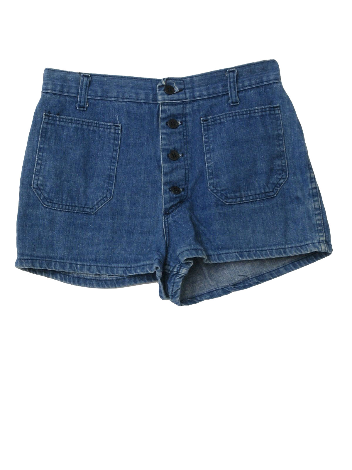 1970s Vintage Shorts: 70s -Missing Label- Womens medium blue thick ...