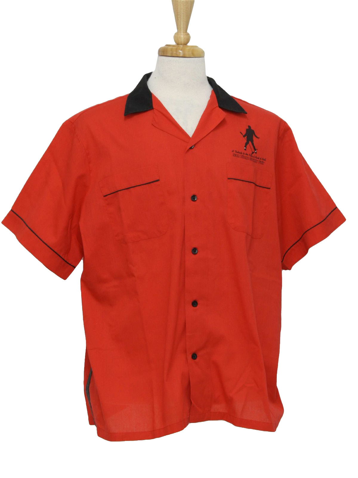 90's Vintage Bowling Shirt: 90s -Cruisin USA- Mens red and black ...