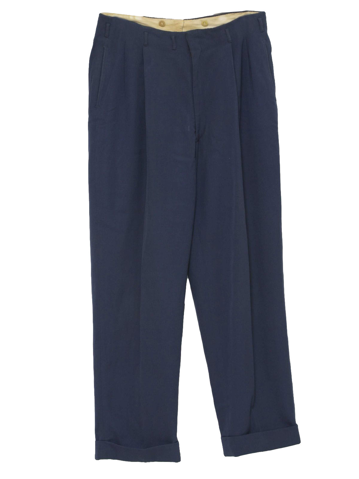 1950's Pants: Early 50s -No Label- Mens slate gray drapey wool ...