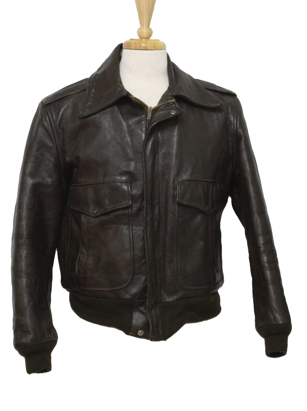 60's Golden Fleece Leather Jacket: 60s -Golden Fleece- Mens dark brown ...