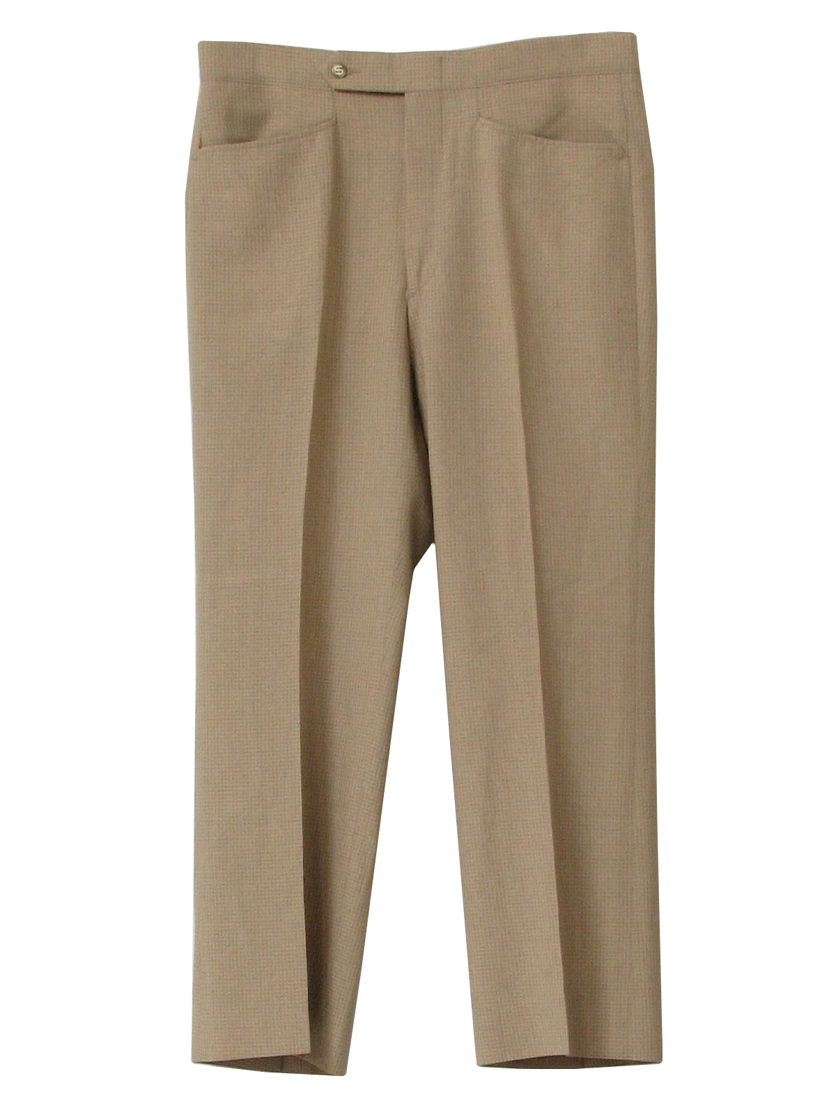 Seventies Sansabelt Pants: 70s -Sansabelt- Mens shaded tan and tan 