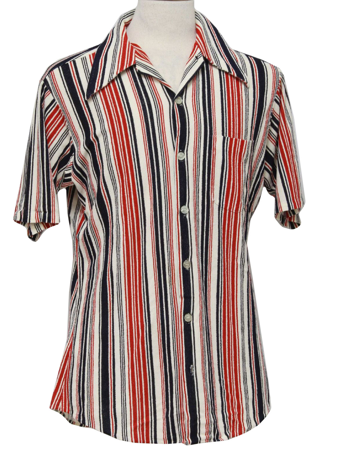 Retro 1970's Shirt (fabric label) : 70s -fabric label- Mens red, white ...