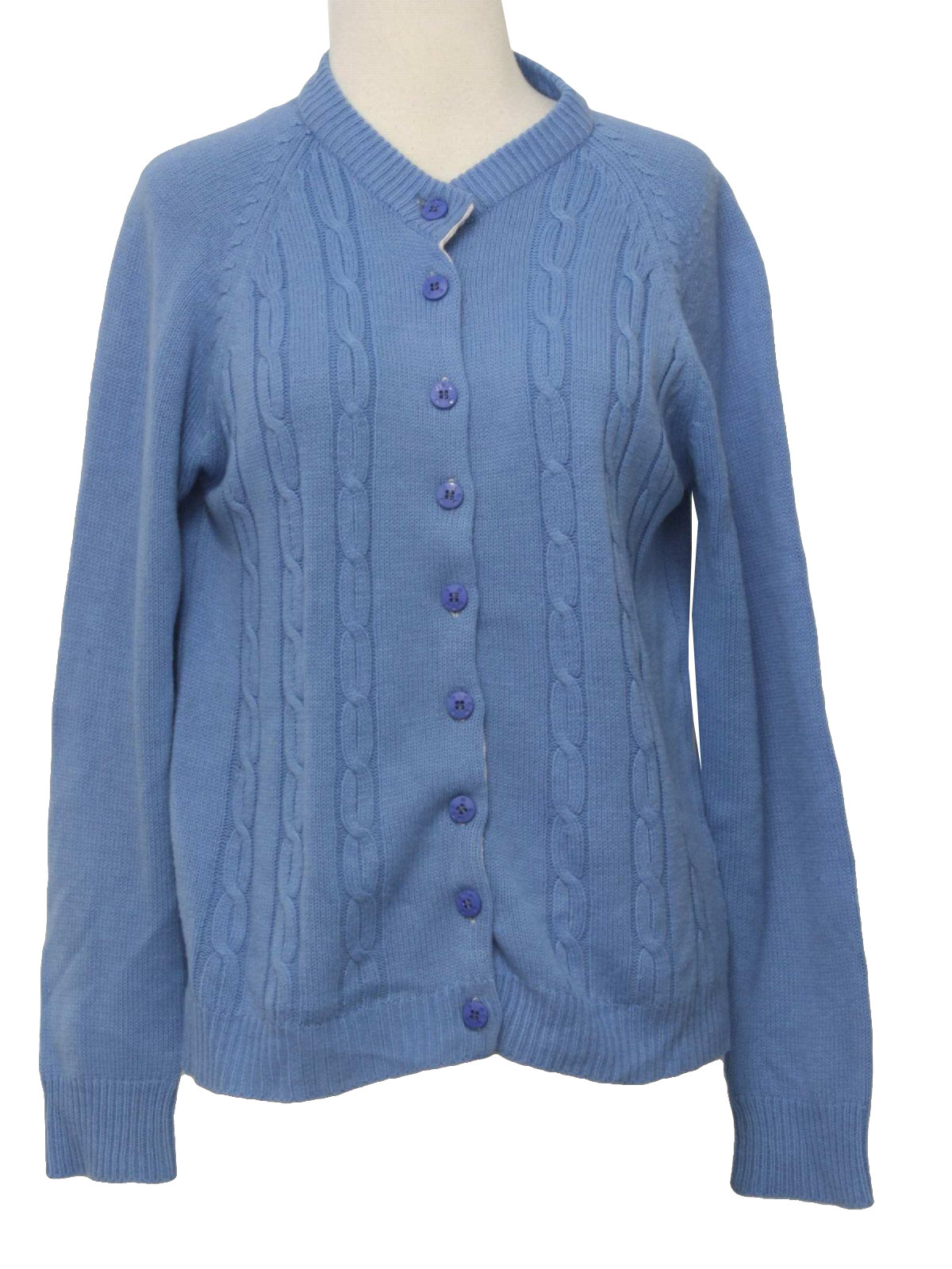 Paula Seventies Vintage Caridgan Sweater: 70s -Paula- Womens blue ...