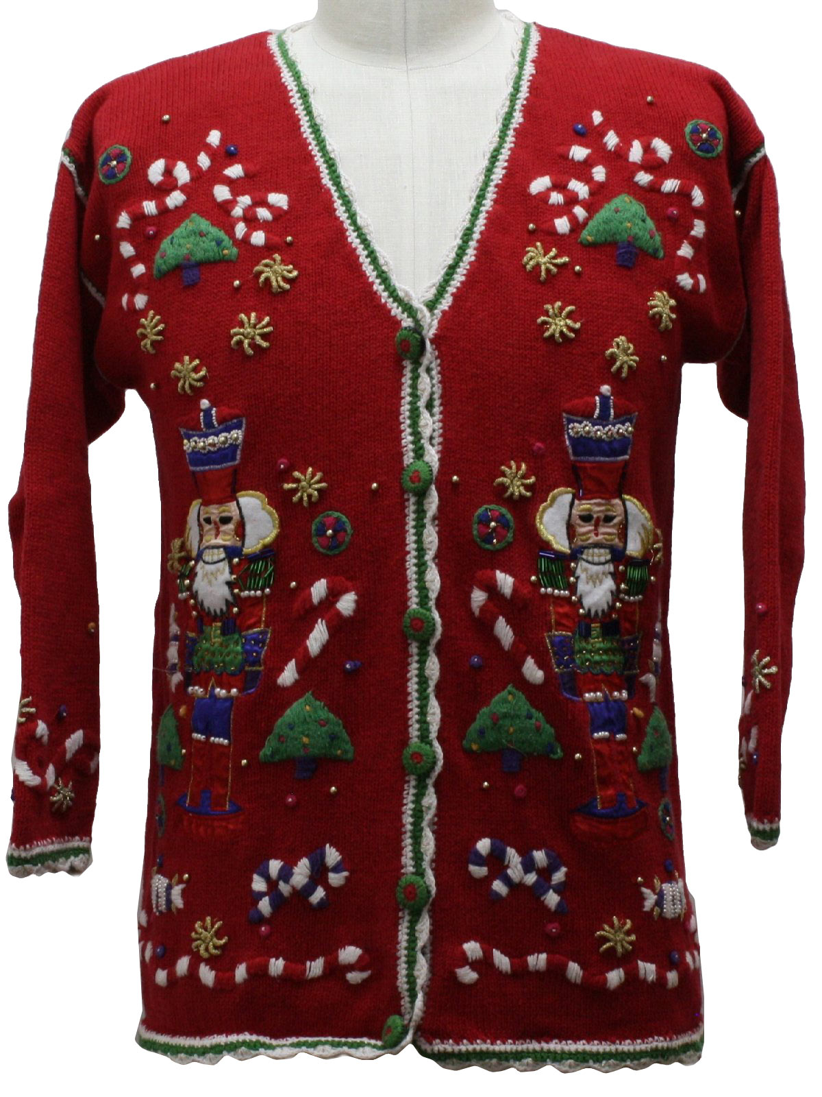 Ugly Christmas Sweater: -Work in Progress- Unisex red background ramie ...