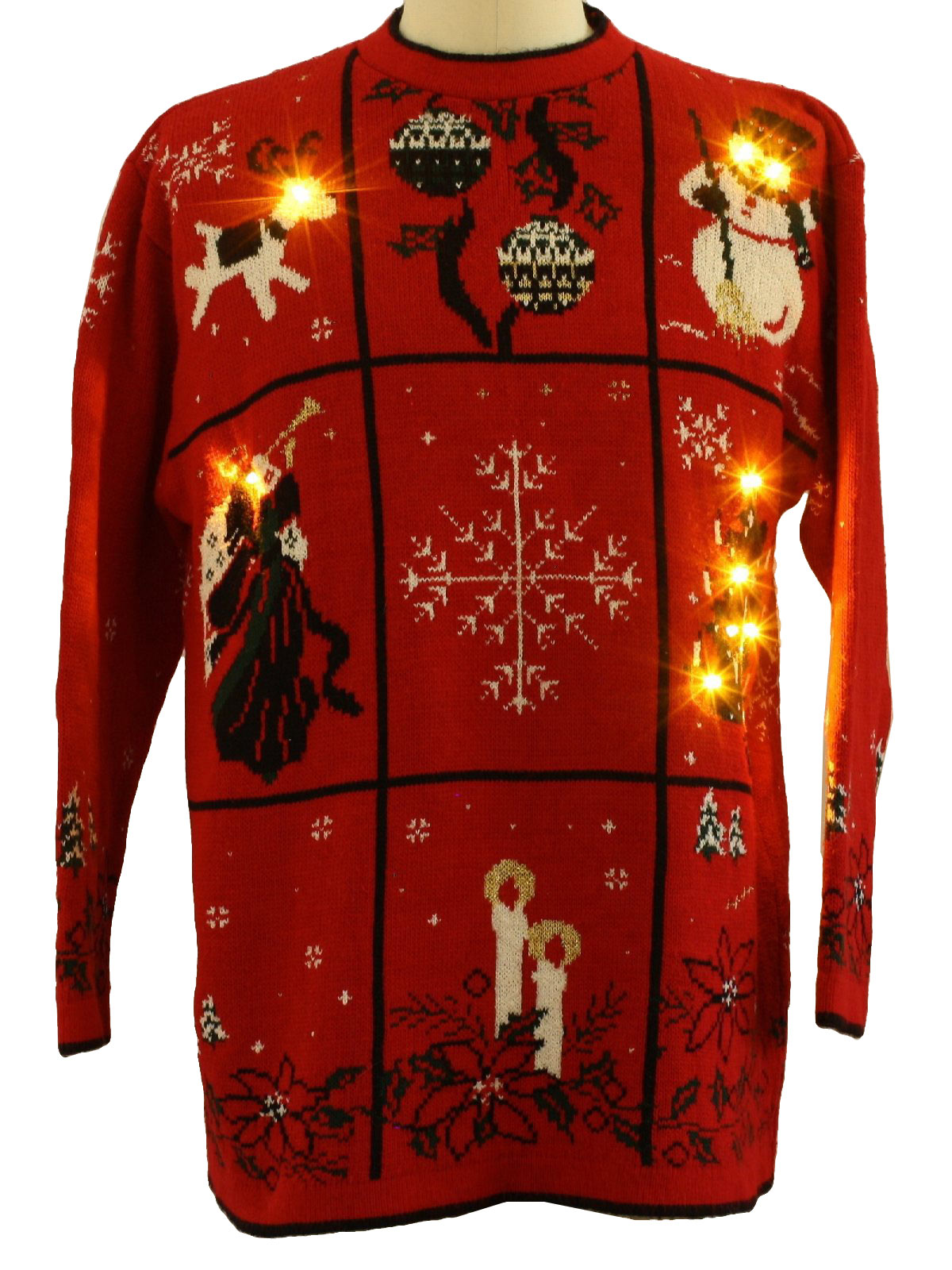 80s Vintage Amber Lightup Ugly Christmas Sweater 80s Authentic Vintage