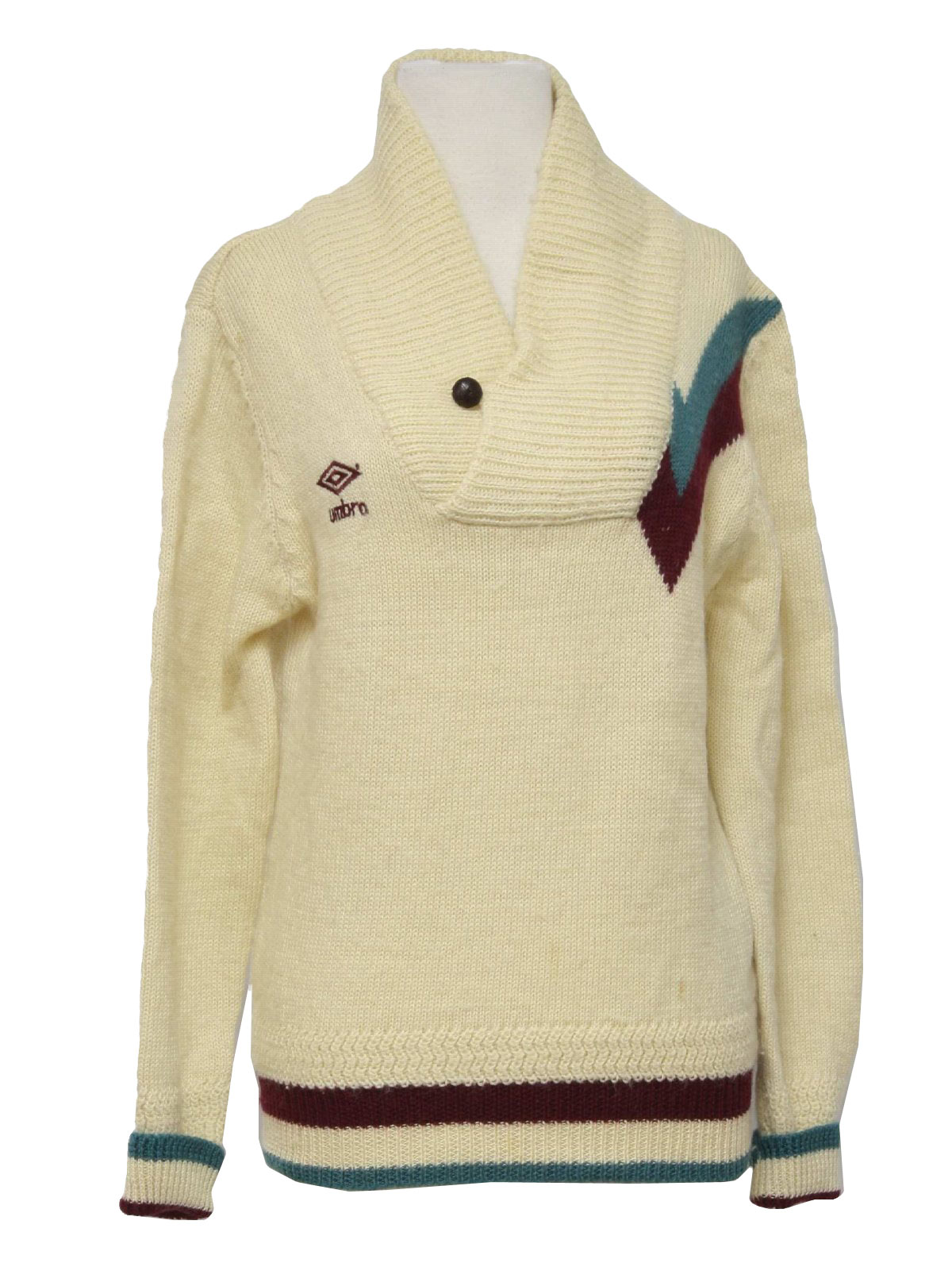 1980s Vintage Sweater: 80s -Umbro- Womens off white, pullover, wool ...