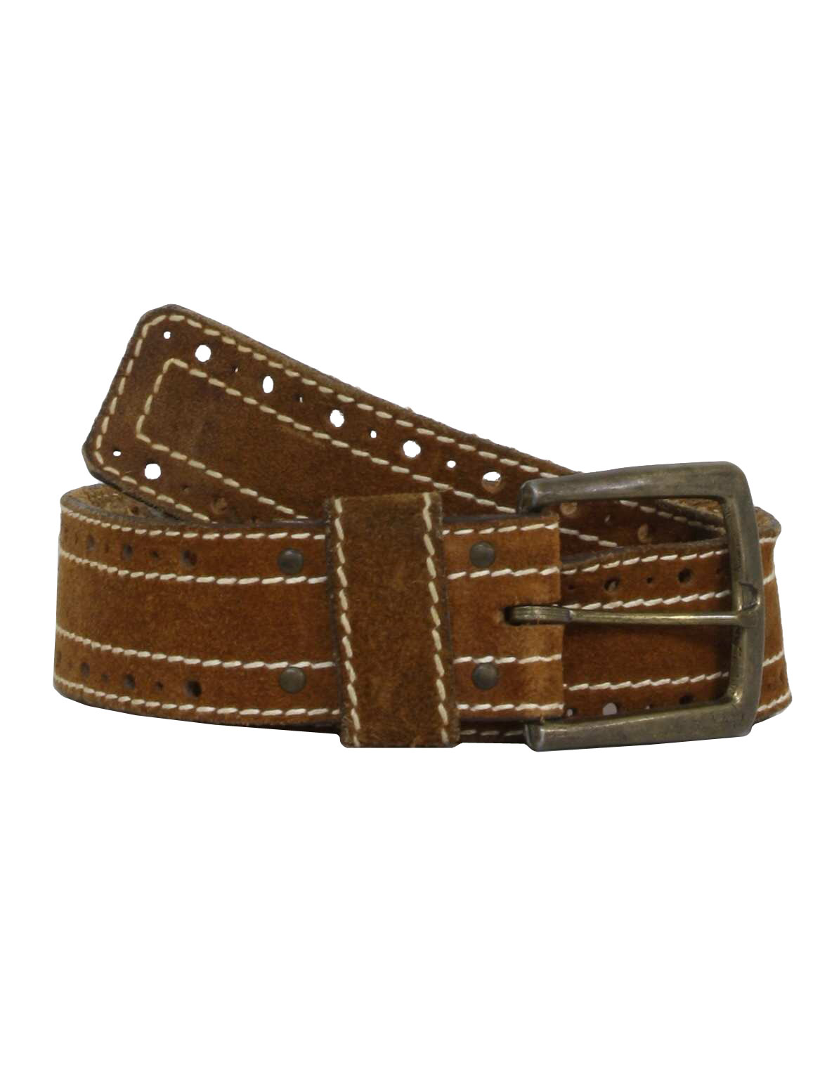 Retro 70's Belt: 70s -Seeded Split Cowhide- Mens tan leather open ...