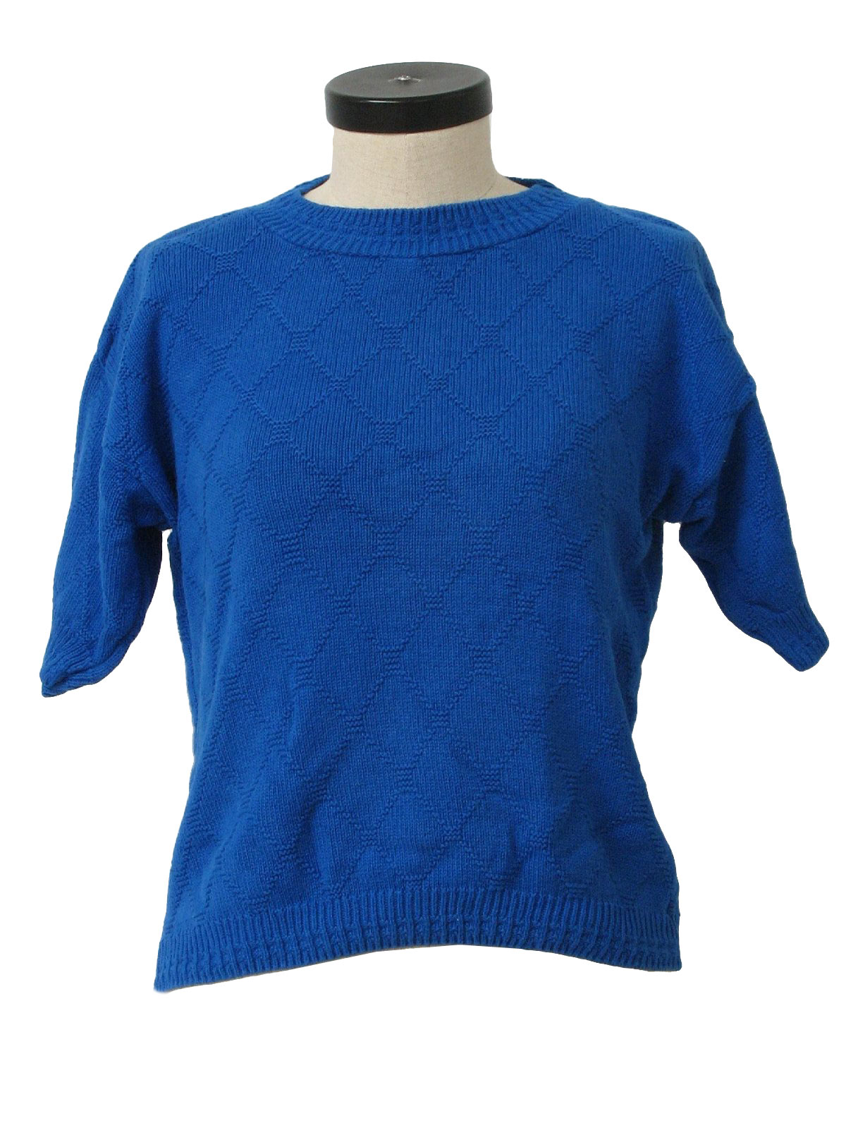 Vintage 1980's Sweater: 80s -Missing Label- Womens royal blue, short ...