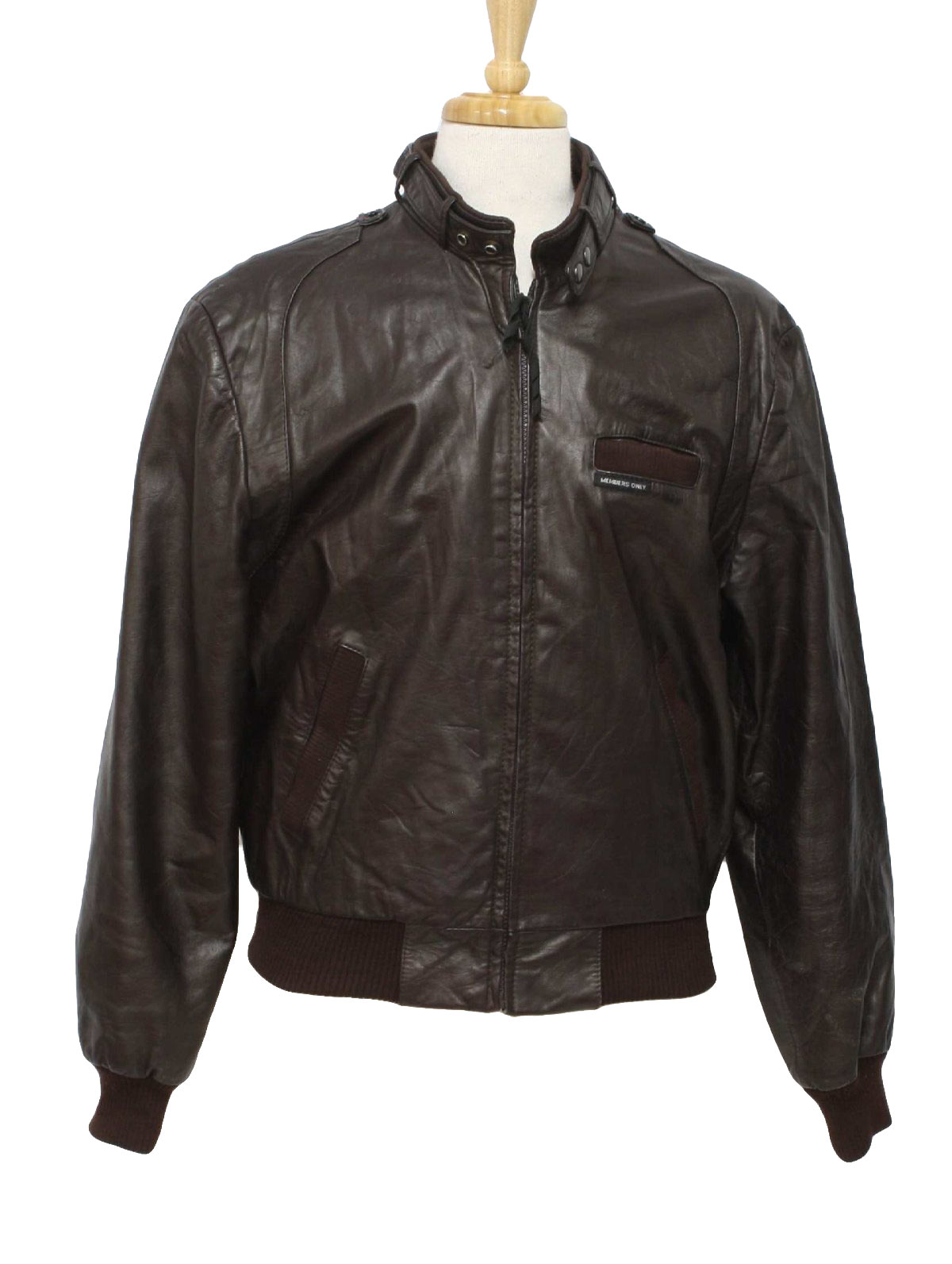 Vintage Members Only 1980s Leather Jacket: 80s -Members Only- Mens dark ...