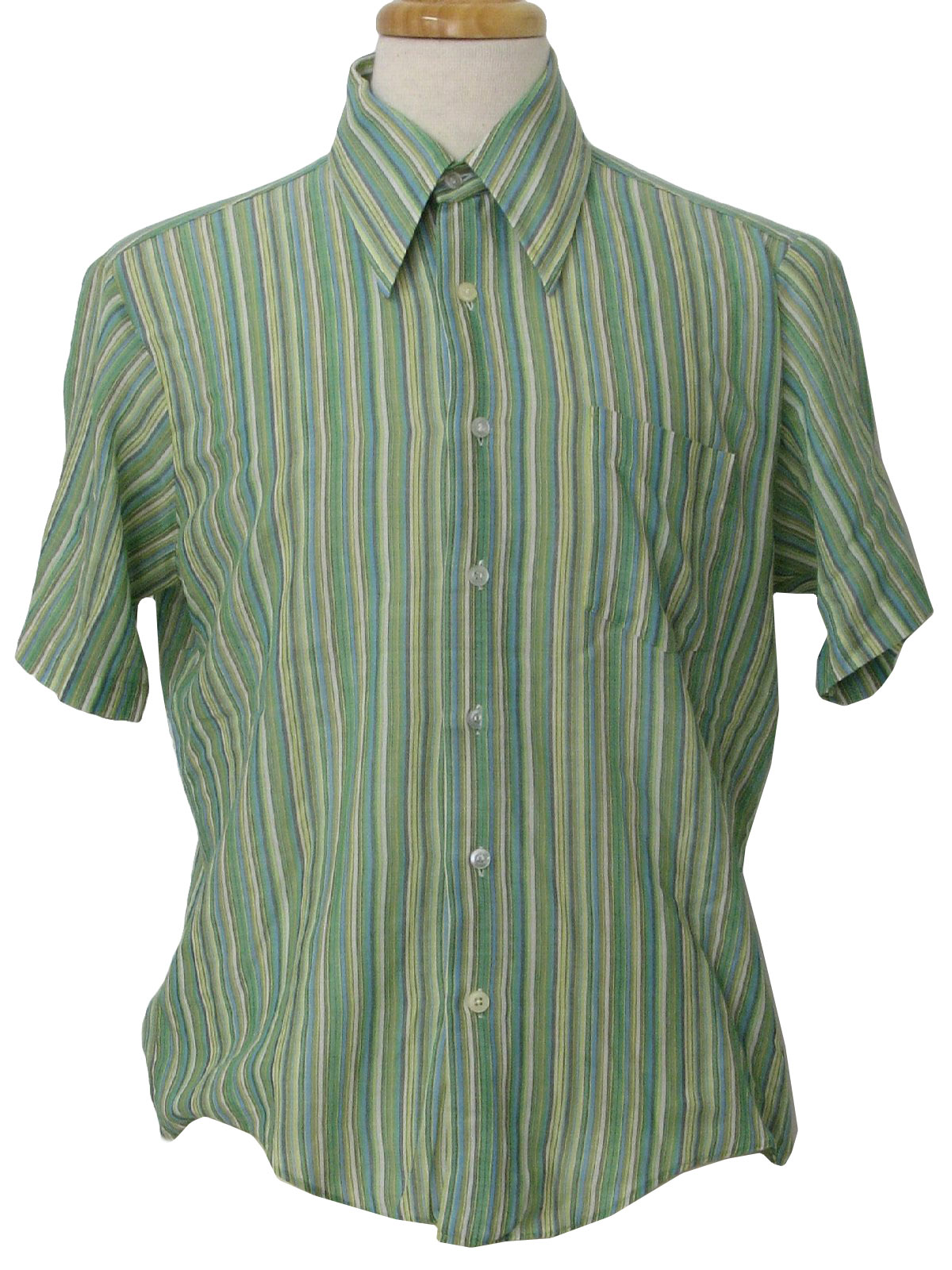 Retro 1970's Shirt (Sears) : 70s -Sears- mens white, turquoise ...