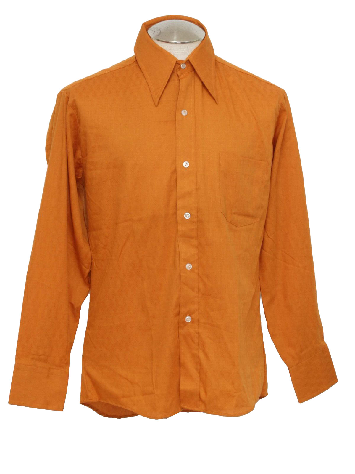 Sears 1970s Vintage Shirt: 70s -Sears- Mens burnt orange cotton and ...