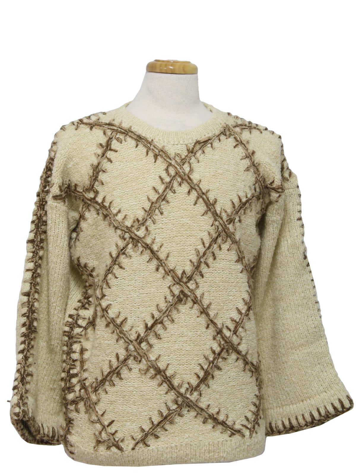 Retro 90s Sweater (Kennington) : 90s -Kennington- Mens cream and brown ...