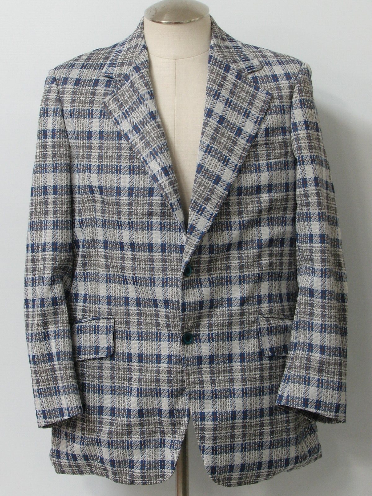 70s Jacket (Missing Label): 70s -Missing Label- Mens blue, grey, brown ...