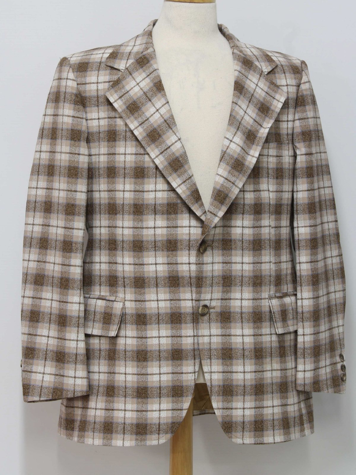 Seventies Vintage Jacket: 70s -Missing Label- Mens brown, tan, white ...