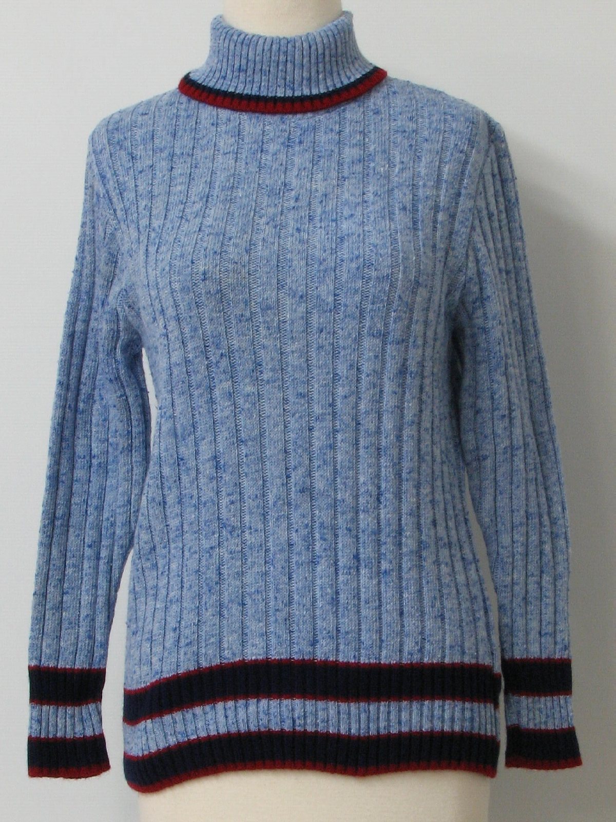 1970's Vintage Bradley Sweater: 70s -Bradley- Womens heathered blue ...