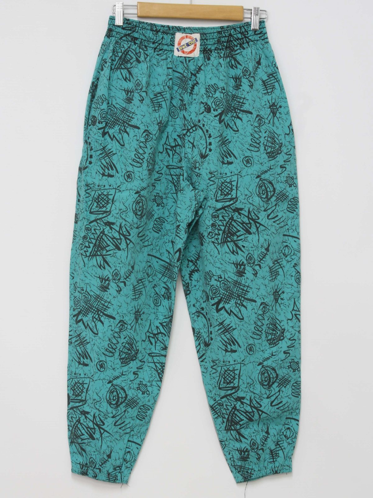 Way Out 1980s Vintage Pants: 80s -Way Out- Mens green and black ...