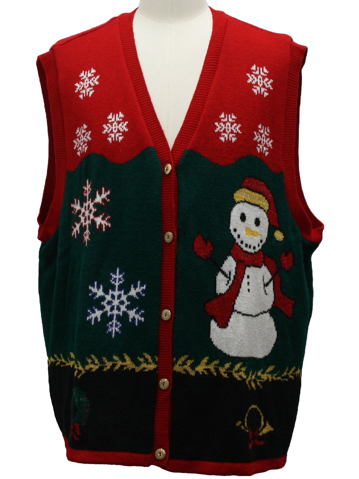 Ugly Christmas Sweater Vest : -Style Studio- Unisex red, green, black ...