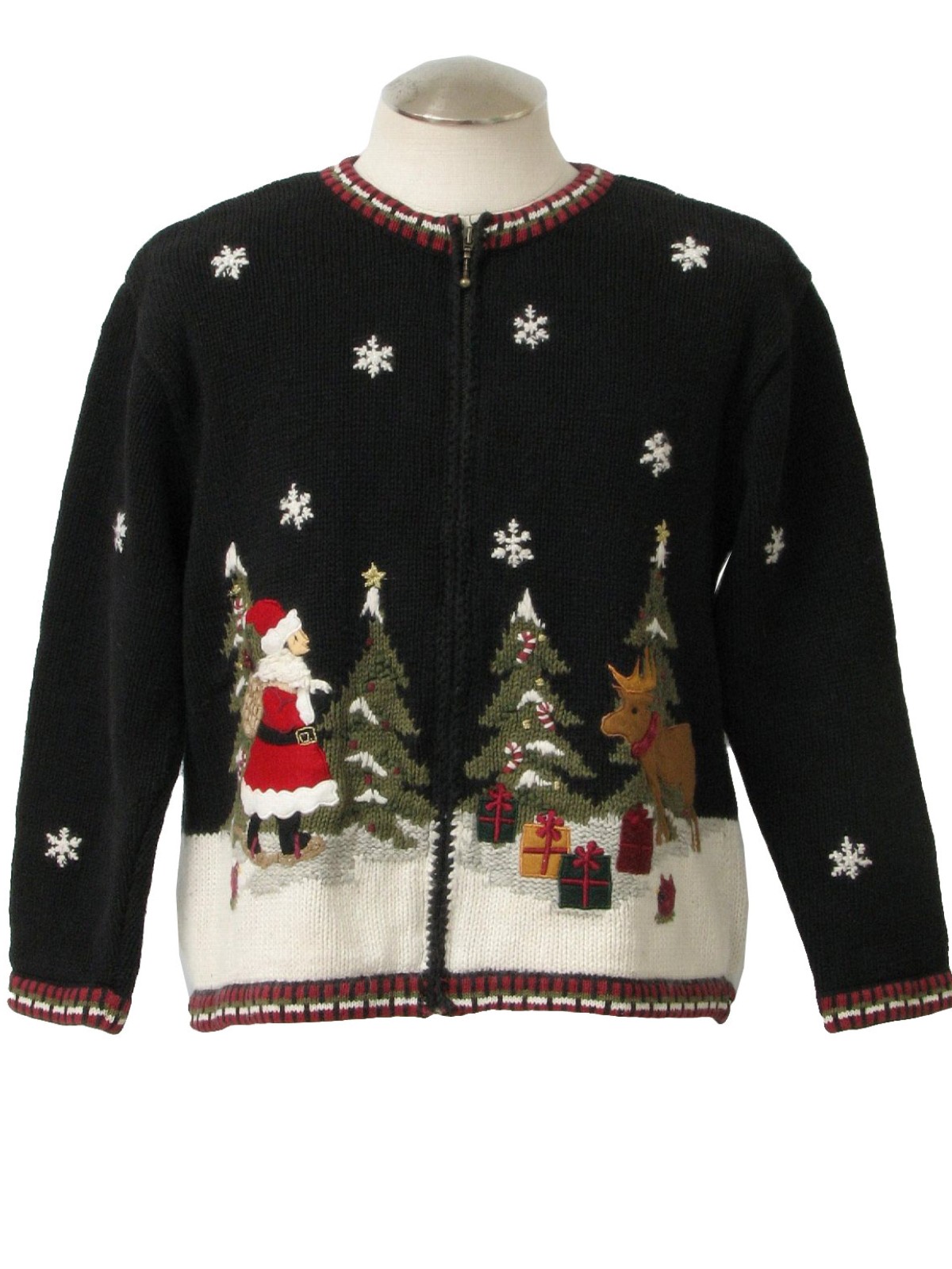 Womens Ugly Christmas Sweater : -Croft and Barrow- Womens black ...