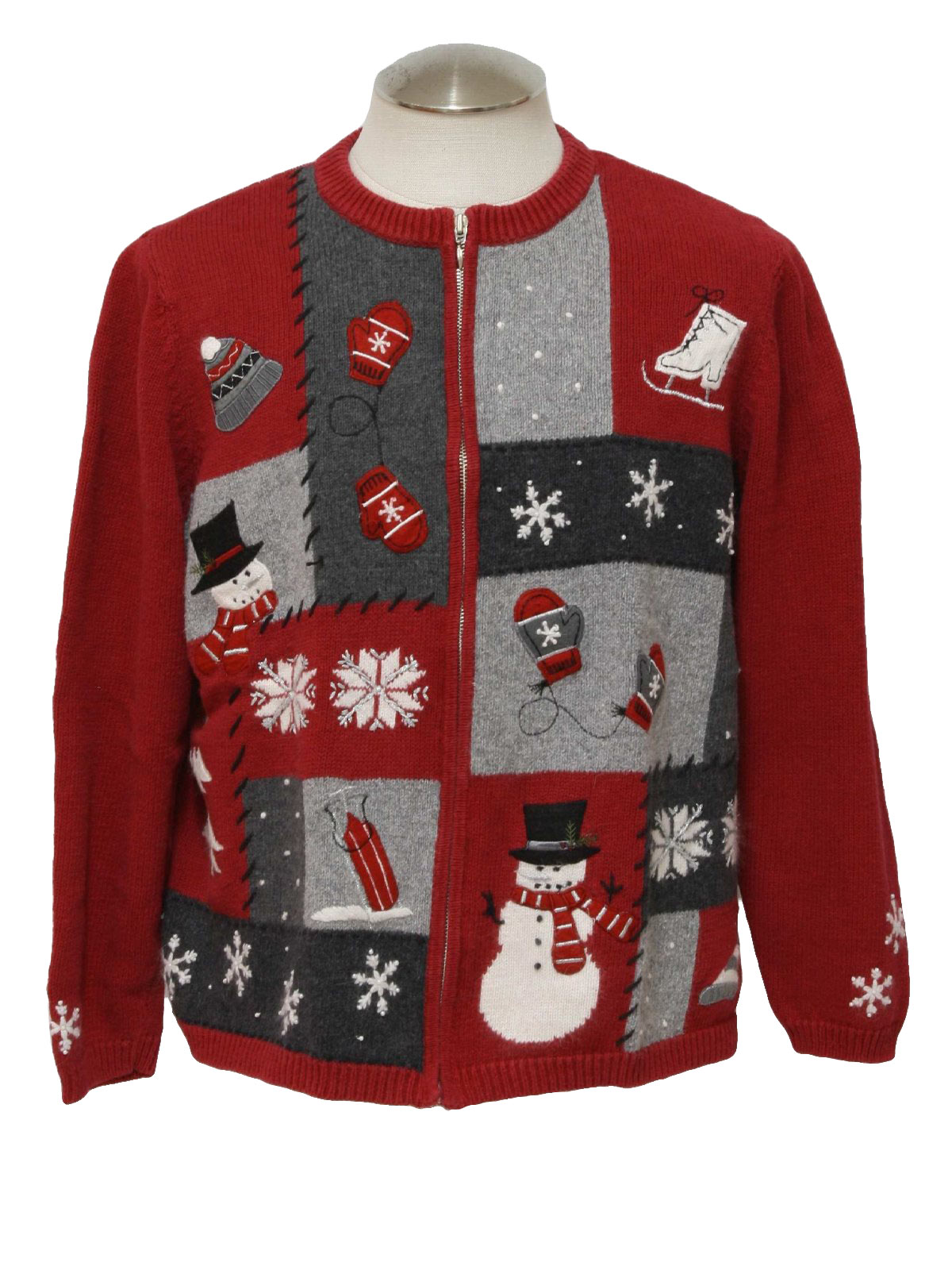 Ugly Christmas Sweater : -Croft and Barrow- Unisex red, grey, white ...