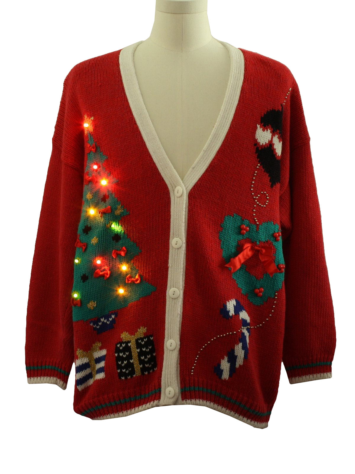 Lightup Ugly Christmas Cardigan Sweater: -A Little Extra Spice- Unisex ...