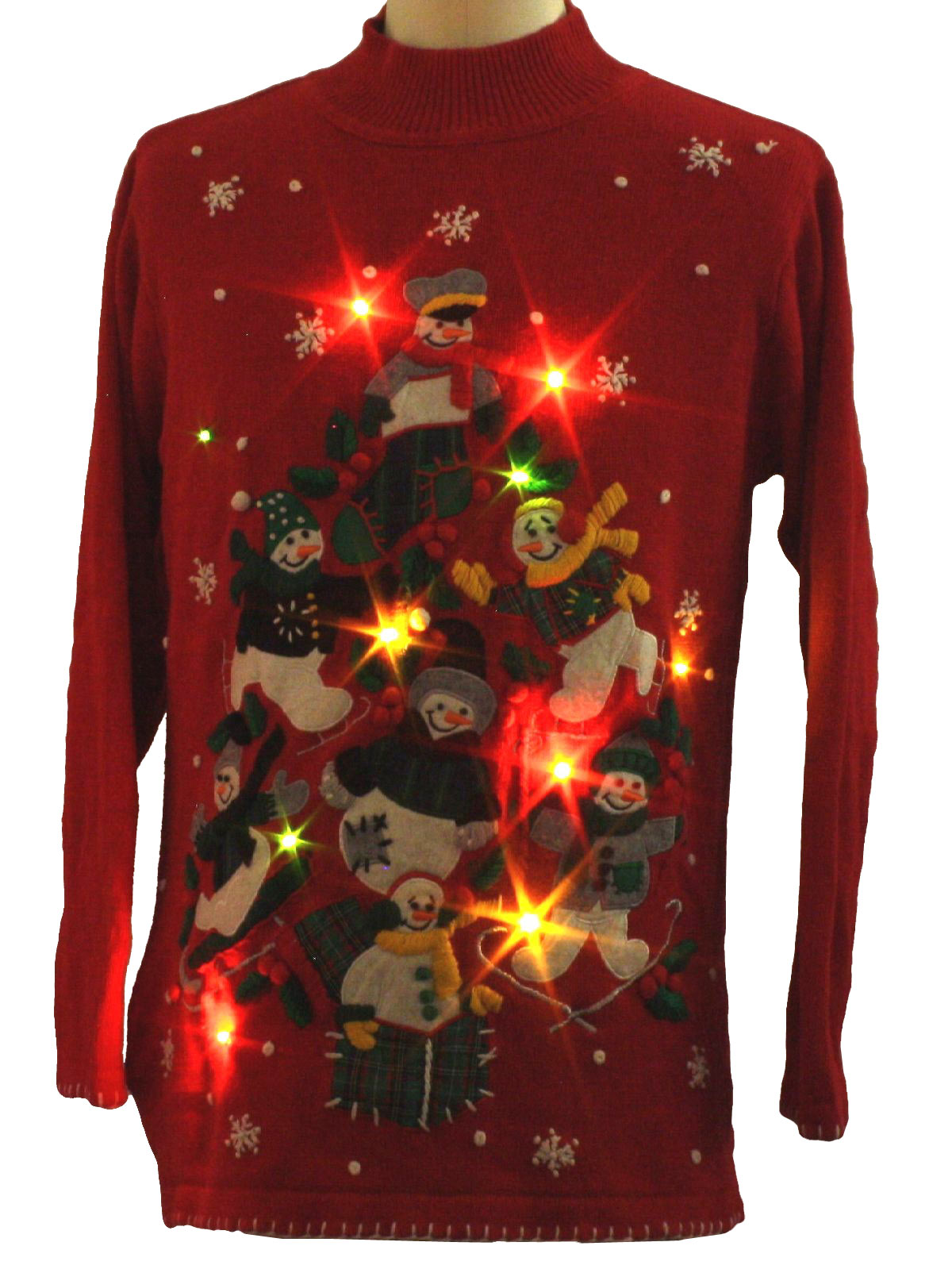 Lightup Ugly Christmas Sweater: -BP Design- Unisex red background ...