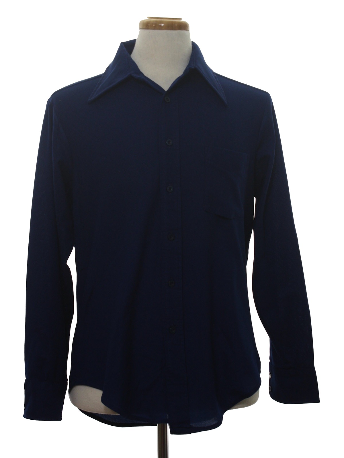 70's Career Club Disco Shirt: 70s -Career Club- Mens solid dark blue ...