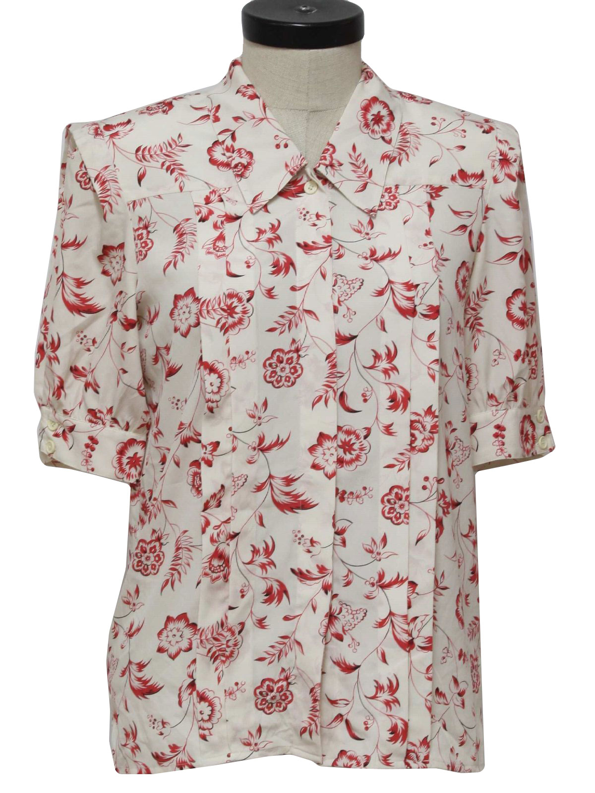 Halston 80's Vintage Shirt: 80s -Halston- Womens white, red and black ...