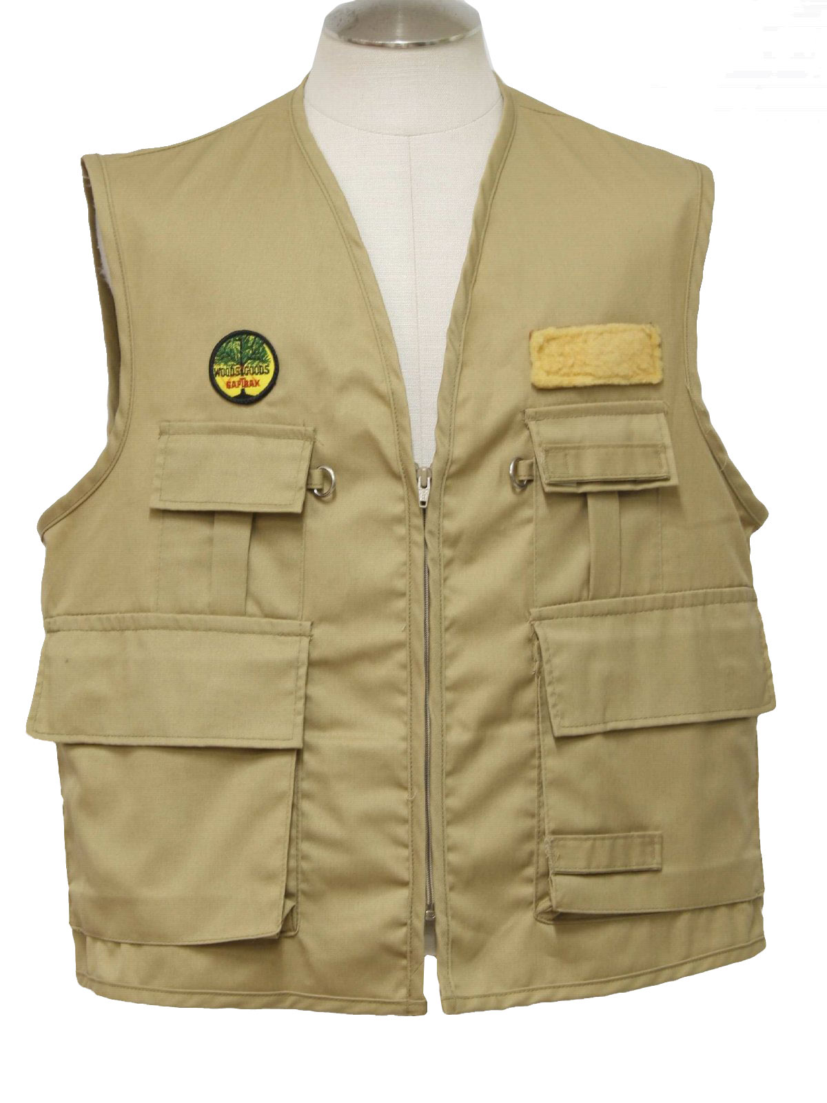 1970's Vest (Safe T Bak): 70s -Safe T Bak- Mens khaki tan cotton ...