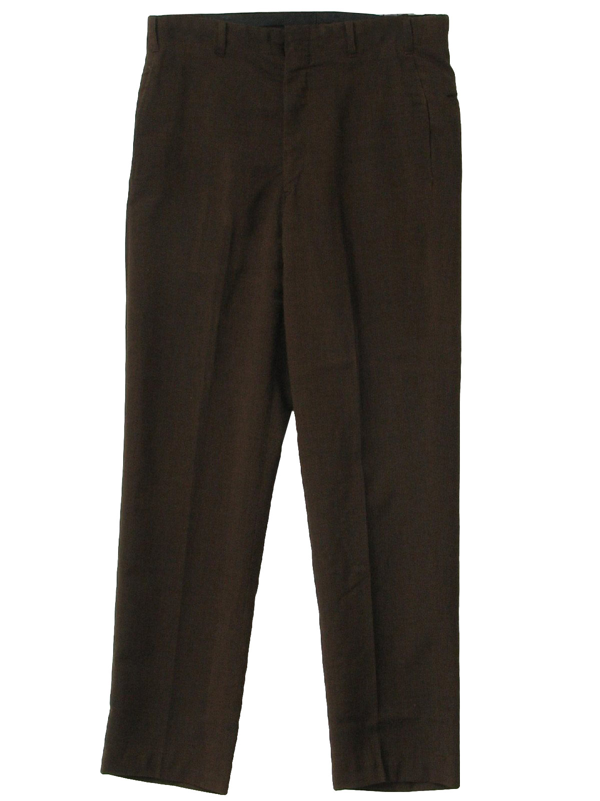 Vintage Sixties Pants: Early 60s -No Label- Mens brown heather acrylic ...