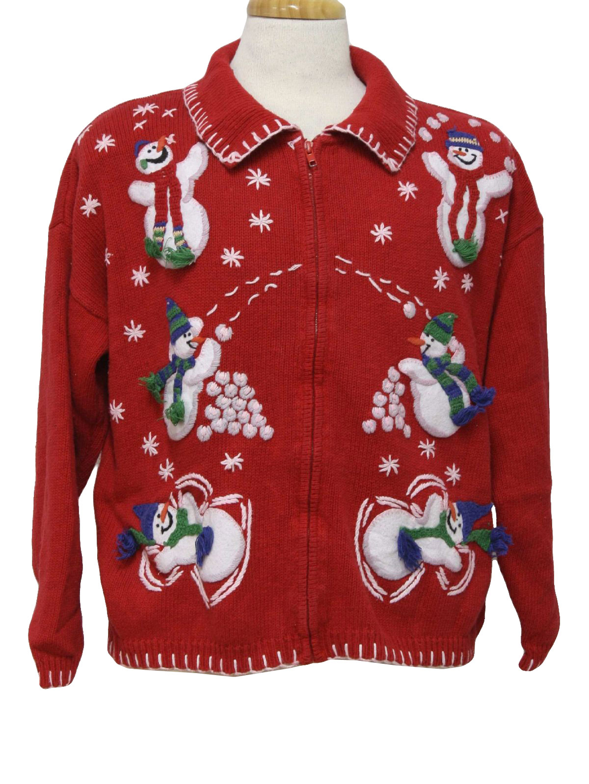 Ugly Christmas Sweater: -Tiara International Petites- Unisex bright red
