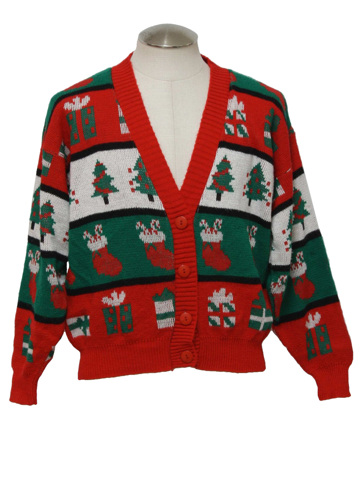 80's Ugly Christmas Cardigan Sweater : 80s Authentic Vintage, Made in ...