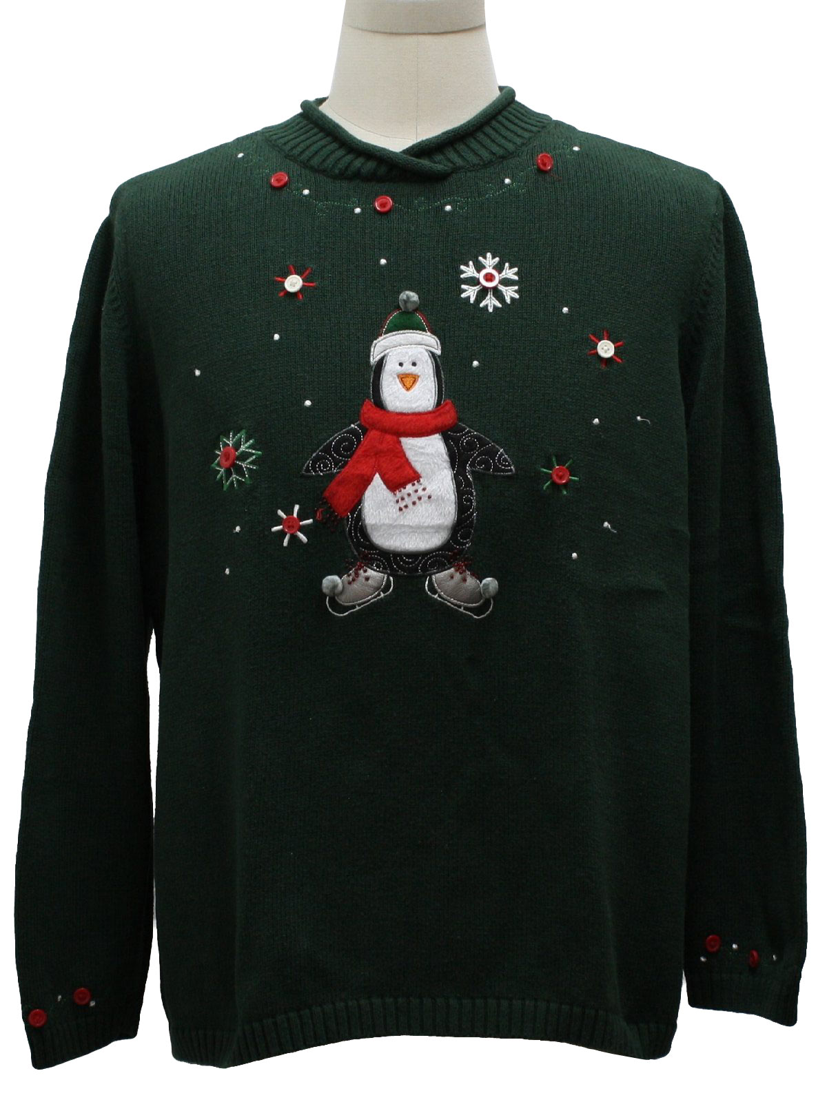 Ugly Christmas Sweater: -CJ Banks- Unisex green background cotton ...