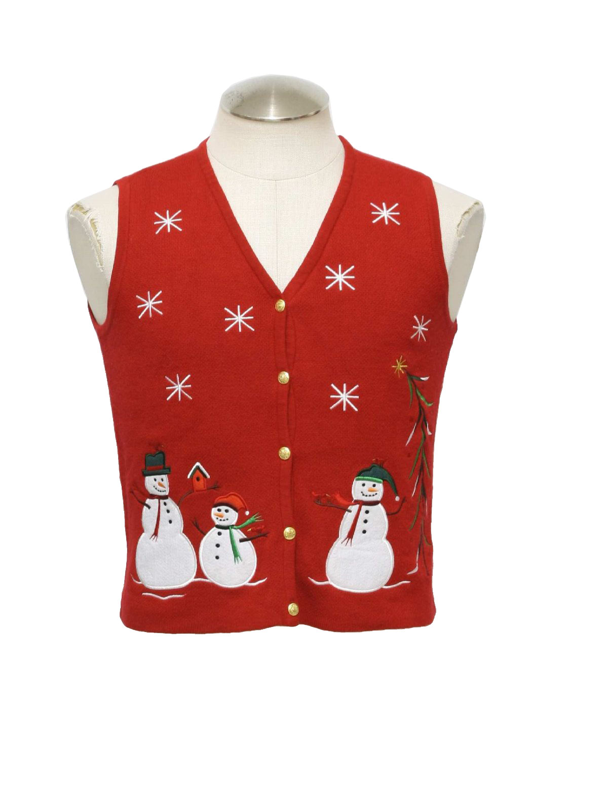 Womens Ugly Christmas Sweater Vest: -Croft and Barrow- Womens red ...